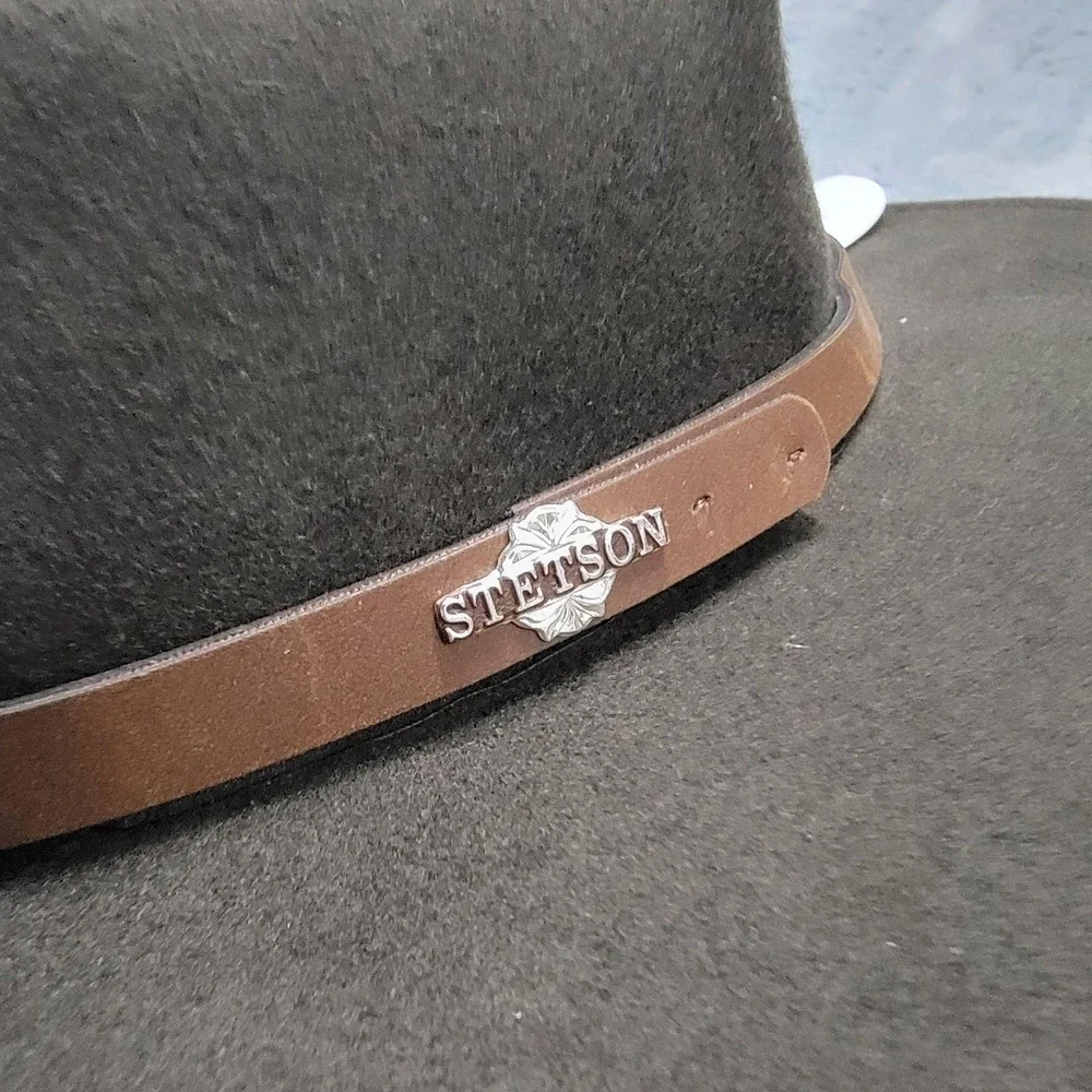 Stetson Hat Mens Medium Route 66 Cowboy Sage Green Wool Crushable Water Repel